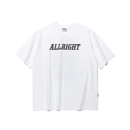 All Right Red Horse Overfit T-Shirt (White)