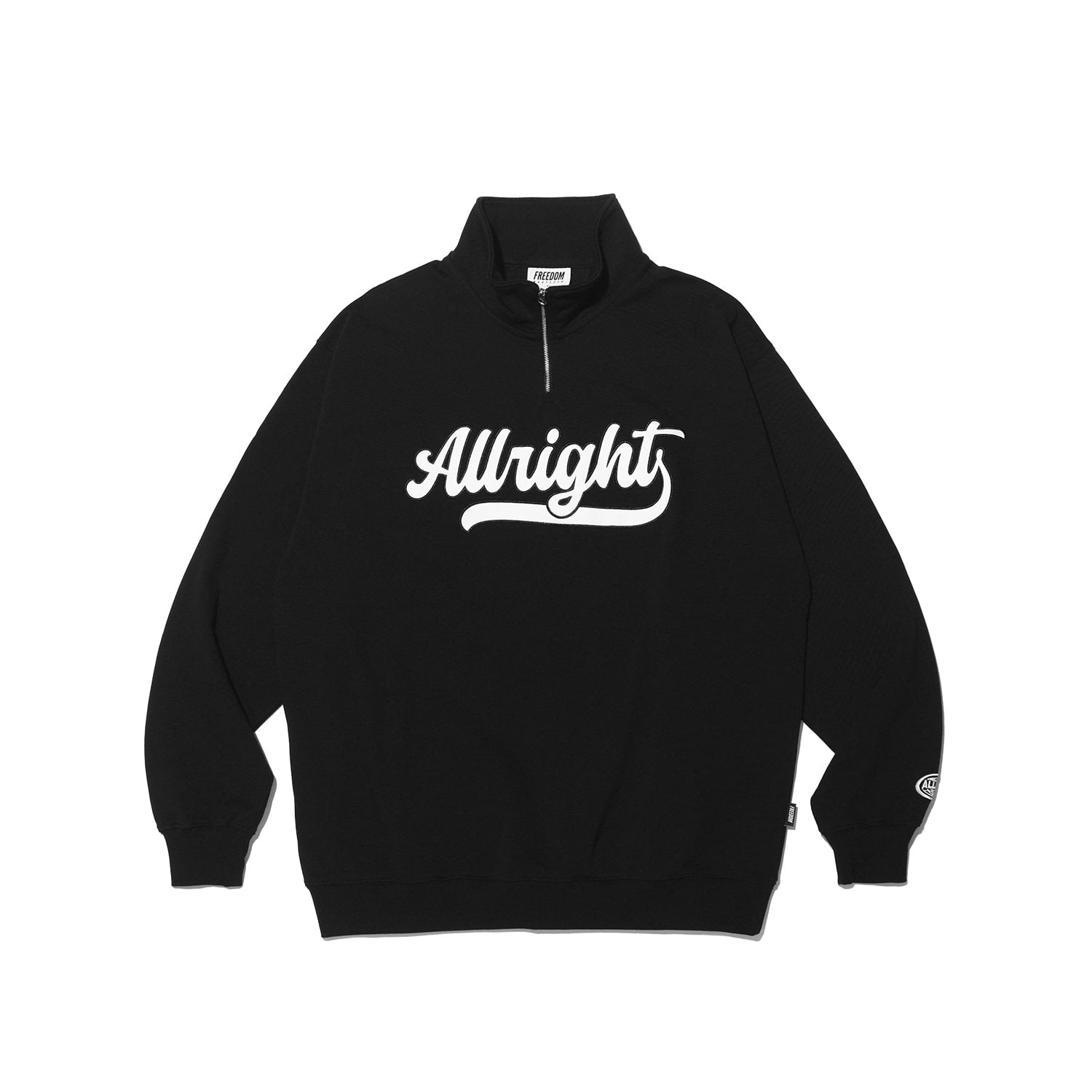 ALLRIGHT Varsity Half Zip-Up (Black)