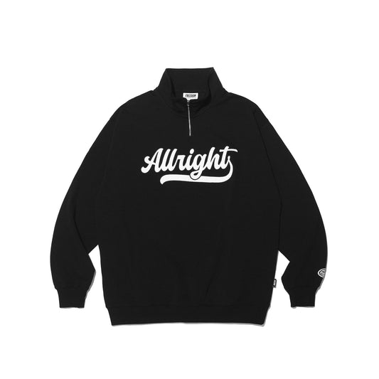 ALLRIGHT Varsity Half Zip-Up (Black)