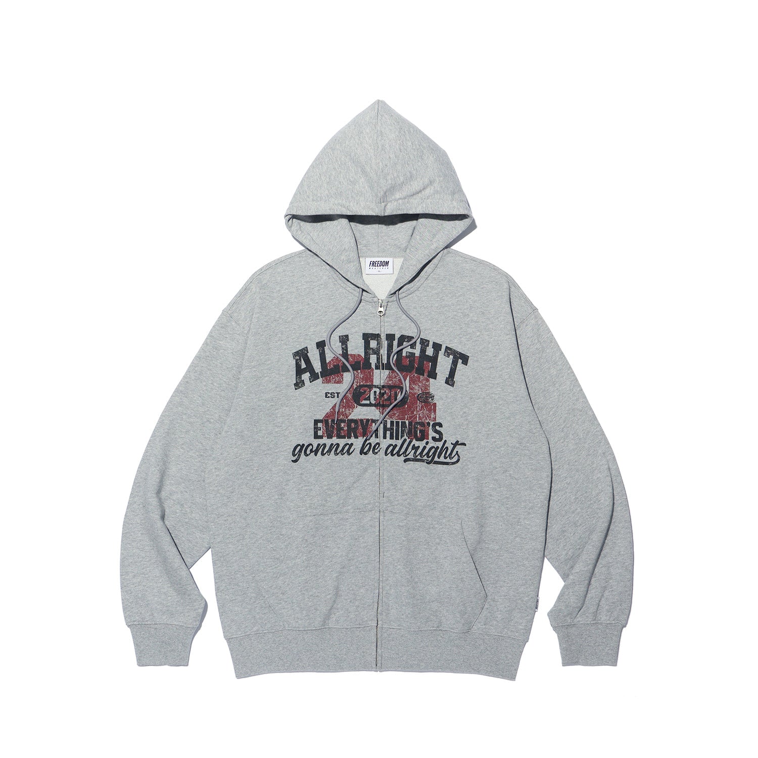 ALLRIGHT Basic Hoodie Zip-Up (Gray)