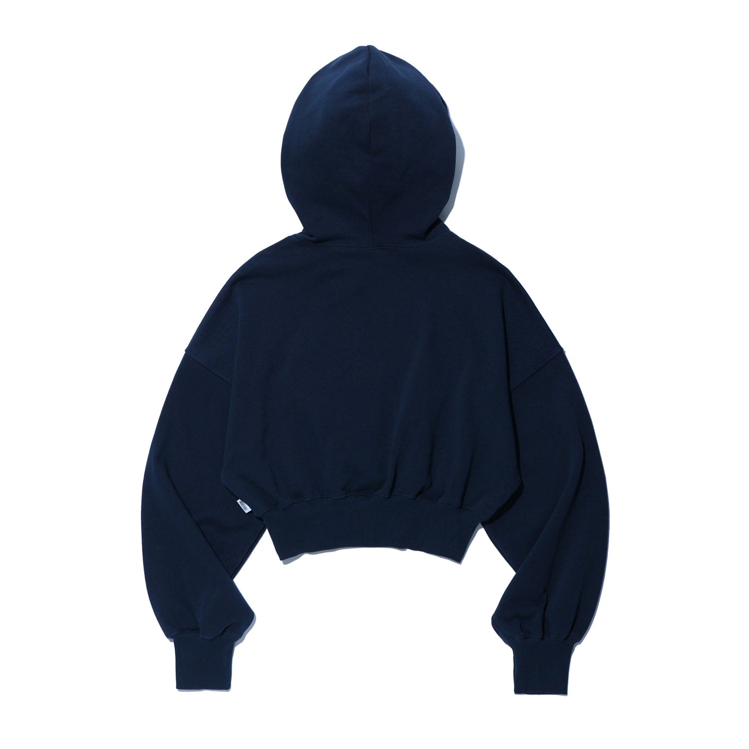 Women's Lettering Applique Crop Hoodie (Navy)