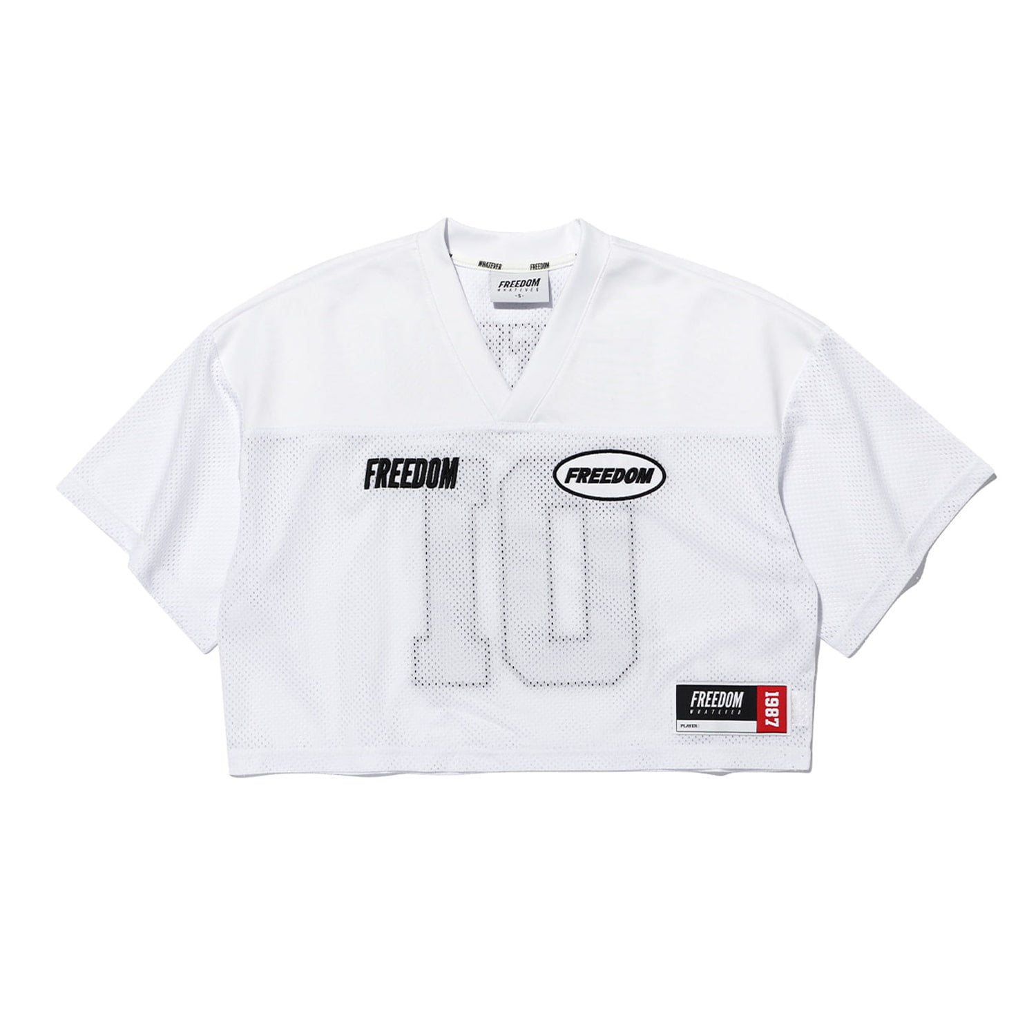 Women's Freedom Crop Rugby Jersey (White/Black)