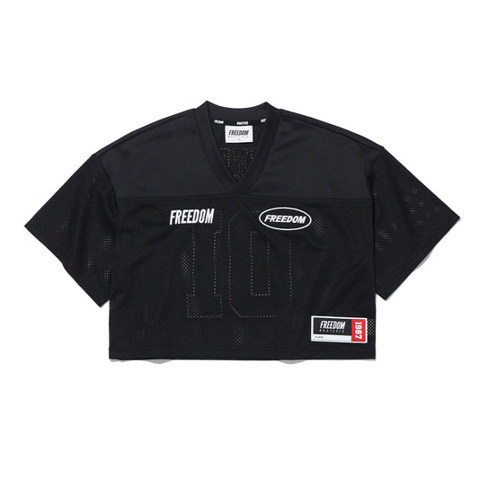 Women's Freedom Crop Rugby Jersey (Black/White)