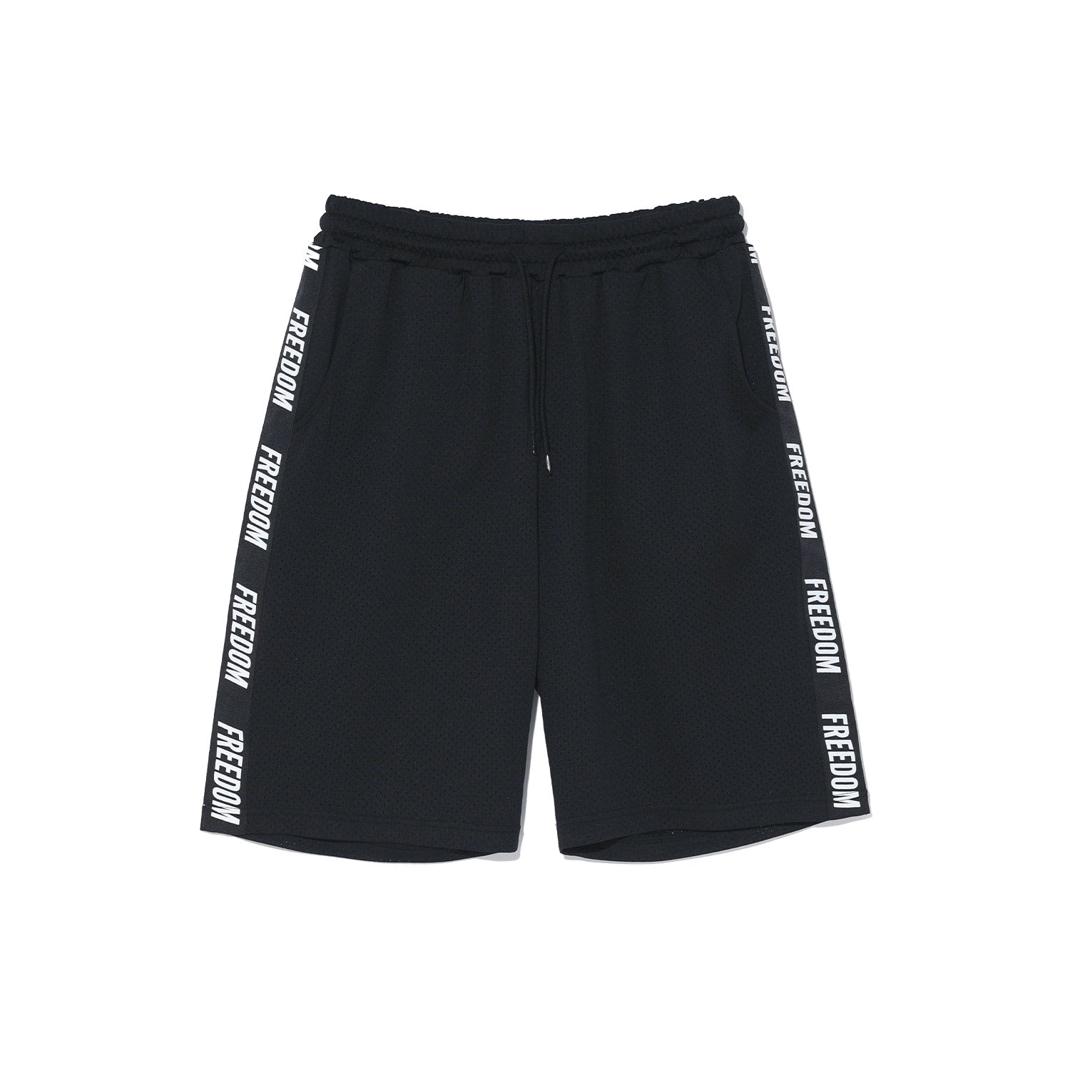 Entire Mesh Lettering Bermuda Shorts (Black)