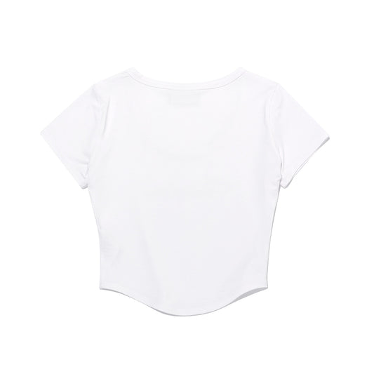 Modal U-neck Crop Short Sleeve (White)