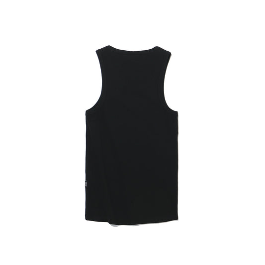 Lettering Small Logo Ribbed Tank Top (Black)