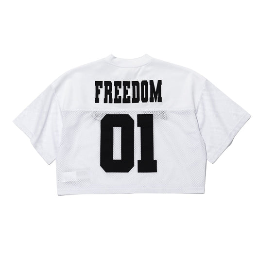 Women's Freedom Crop Rugby Jersey (White/Black)