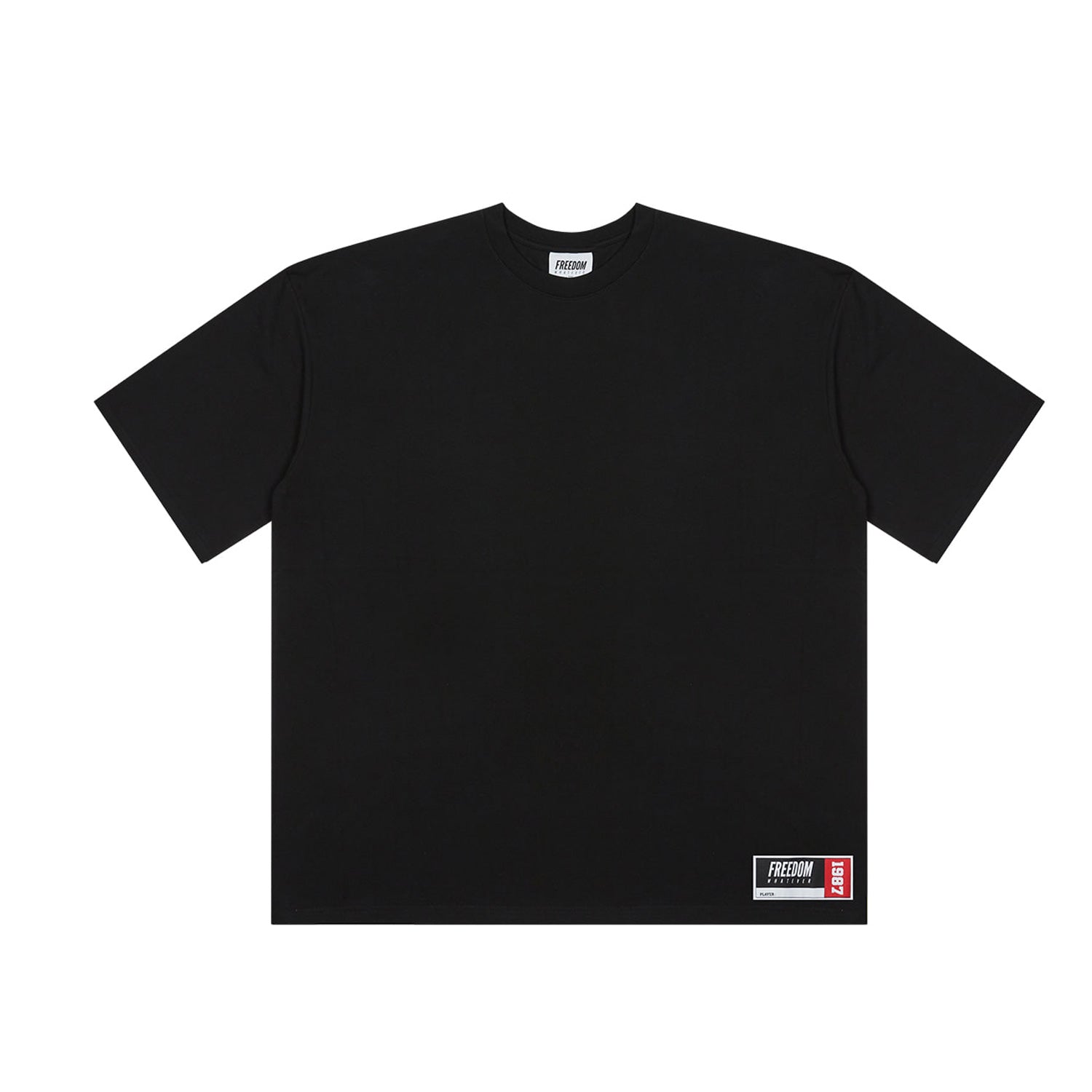 FREEDOM Over Fit Back Printing T-Shirt (Black)