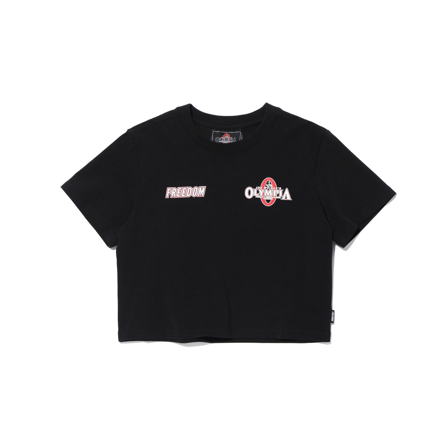 Womens Olympia Small Logo Crop T-Shirts (Black)