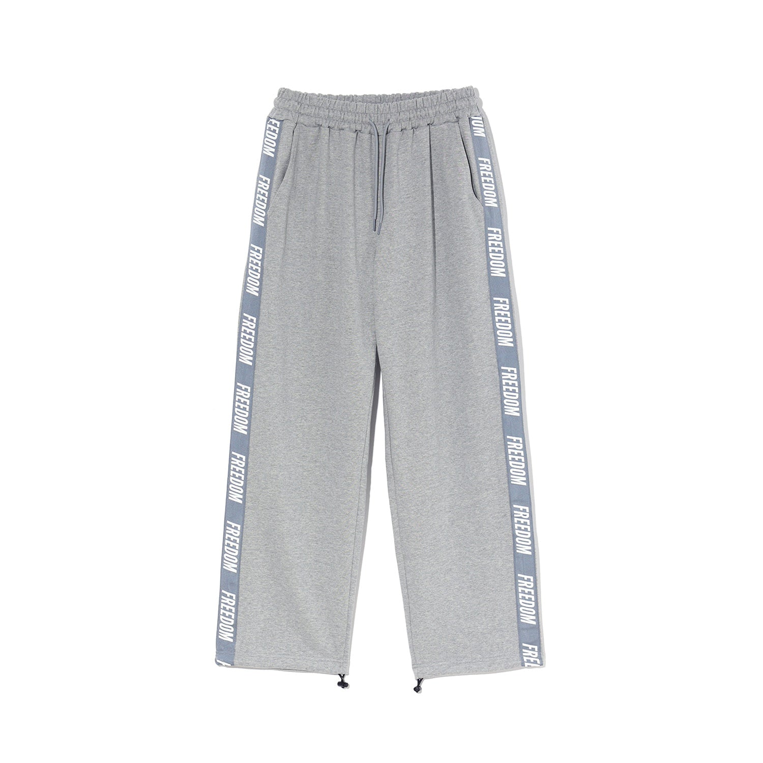 Freedom Lettering Cotton Pants (Grey)