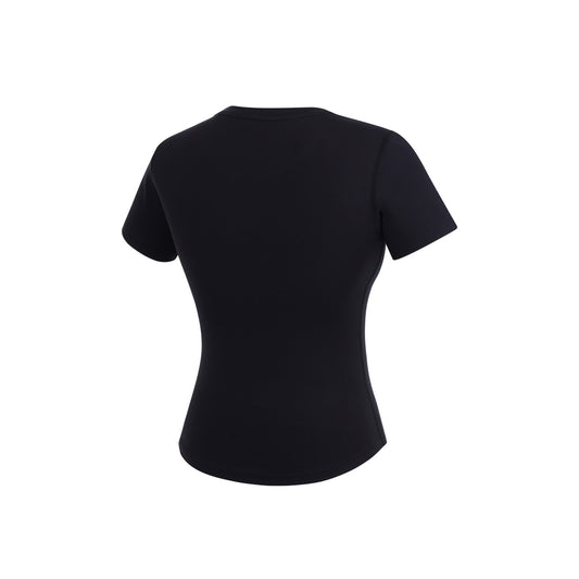 Essential Curved Crop Tee (Black)