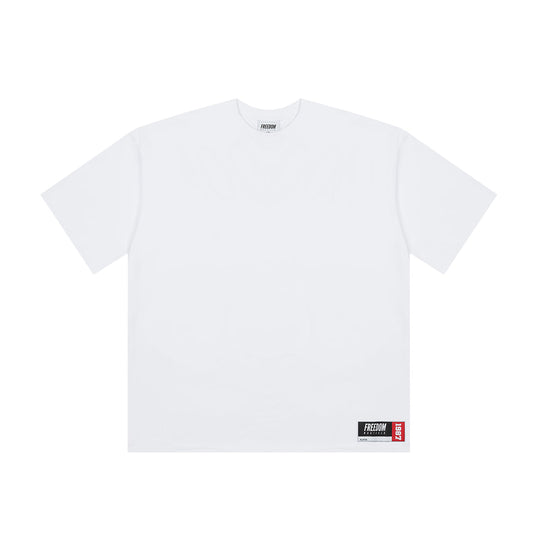FREEDOM Over Fit Back Printing T-shirt (White)