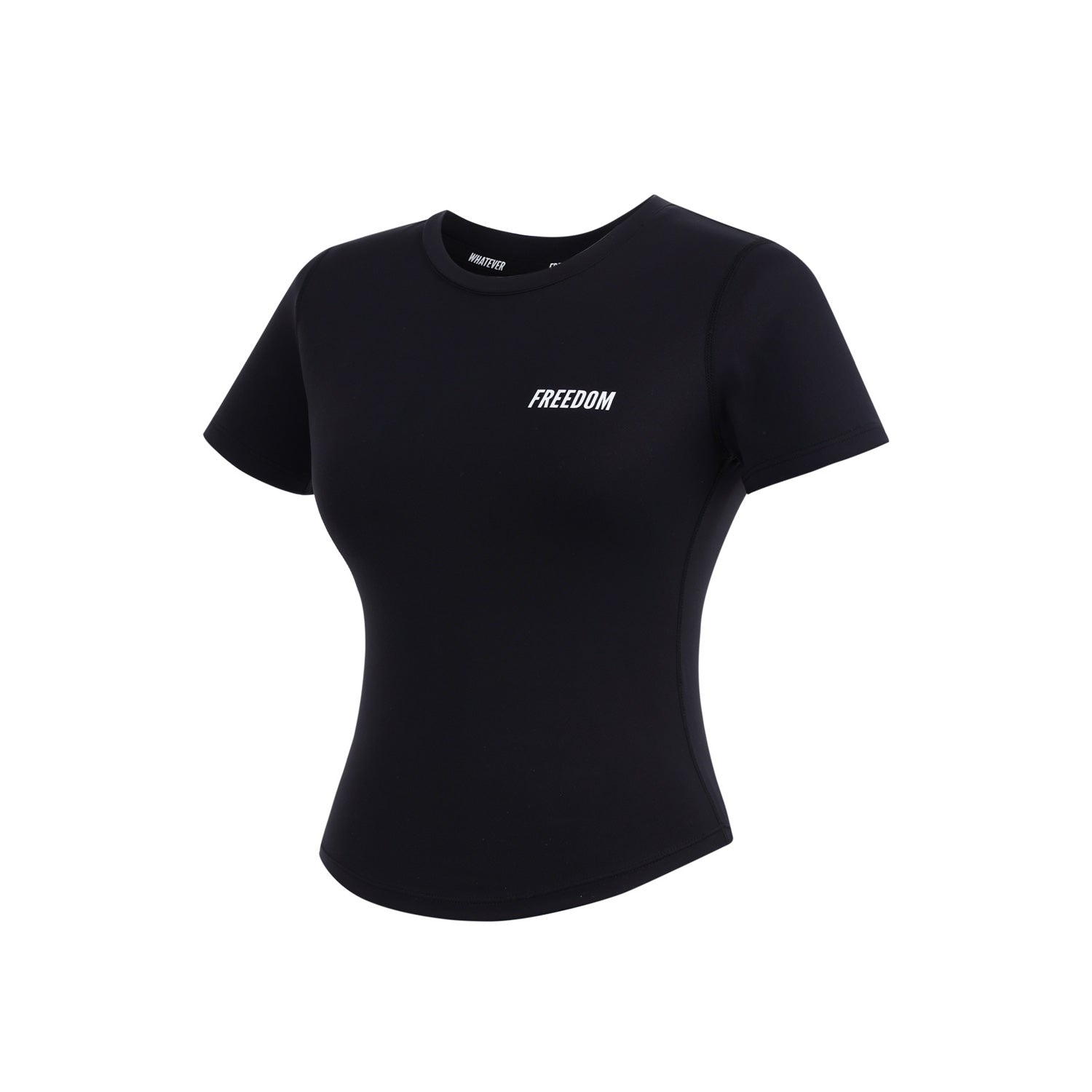 Essential Curved Crop Tee (Black)