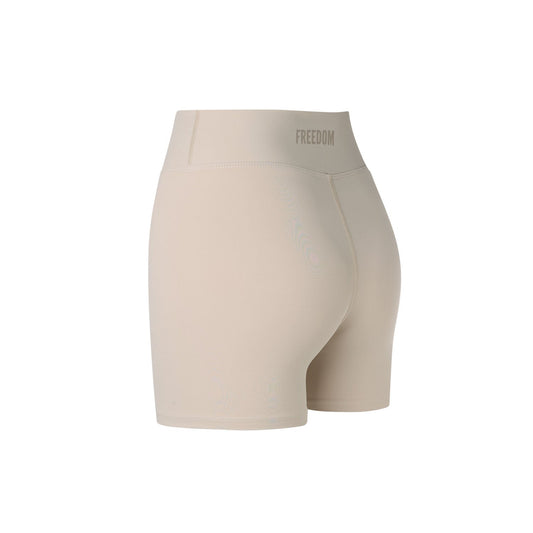 Women's Freedom Small Logo Biker Shorts (Beige)