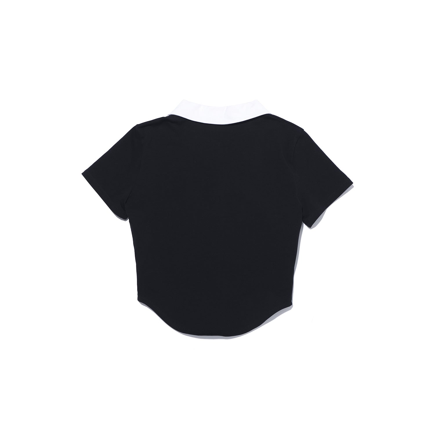 Contrast Open Collar Short Sleeve (Black)