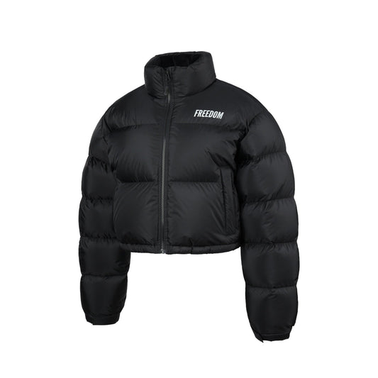Women's Freedom Logo Puffer Jacket (Black)