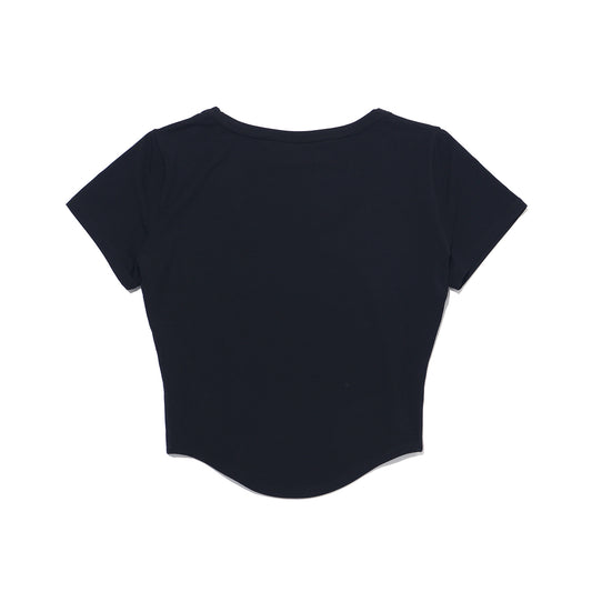 Modal U-neck Crop Short Sleeve (Black)