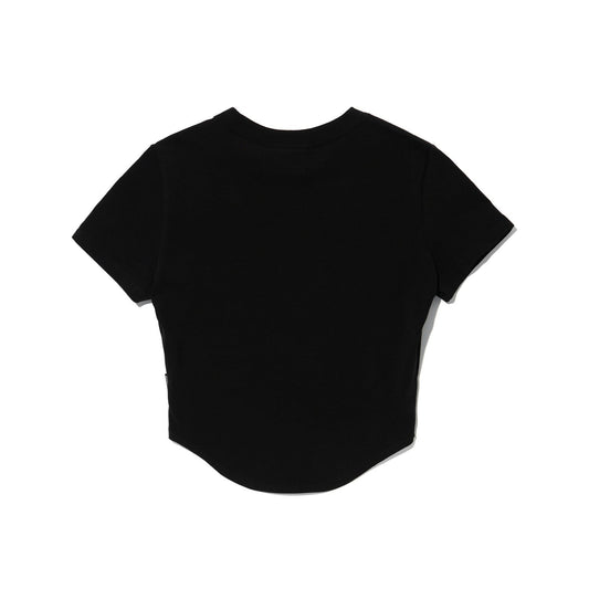 Womens Olympia Big Logo Crop T-Shirts (Black)