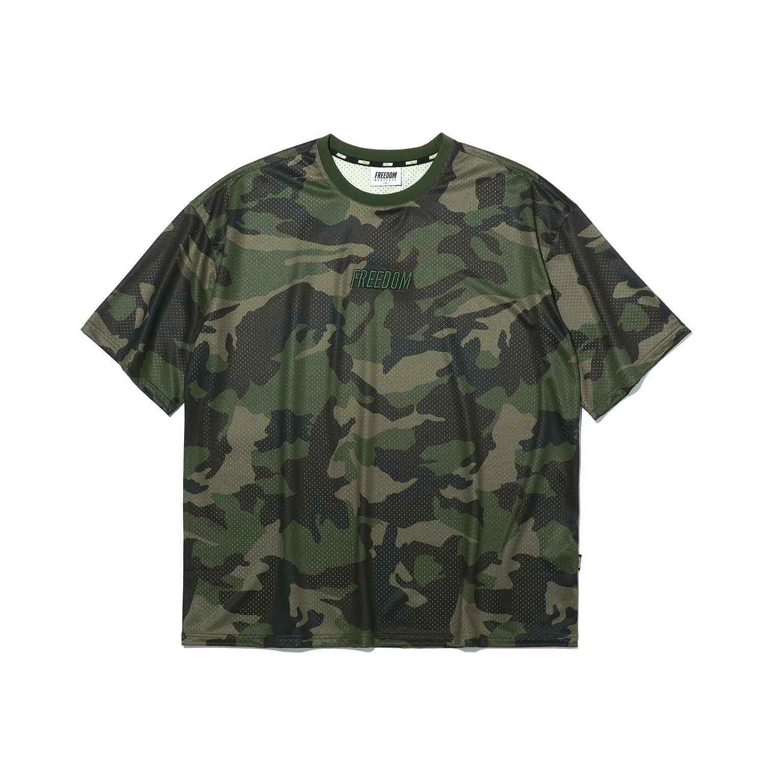 Freedom Logo Mesh Oversized T-shirt (Deep Camo)