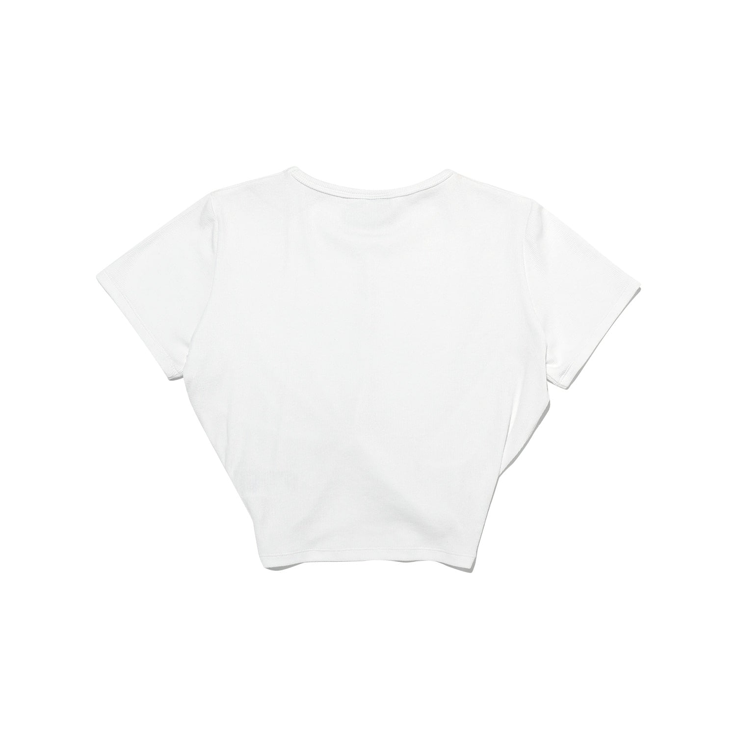 Ribbed Twist Crop Short Sleeve (White)