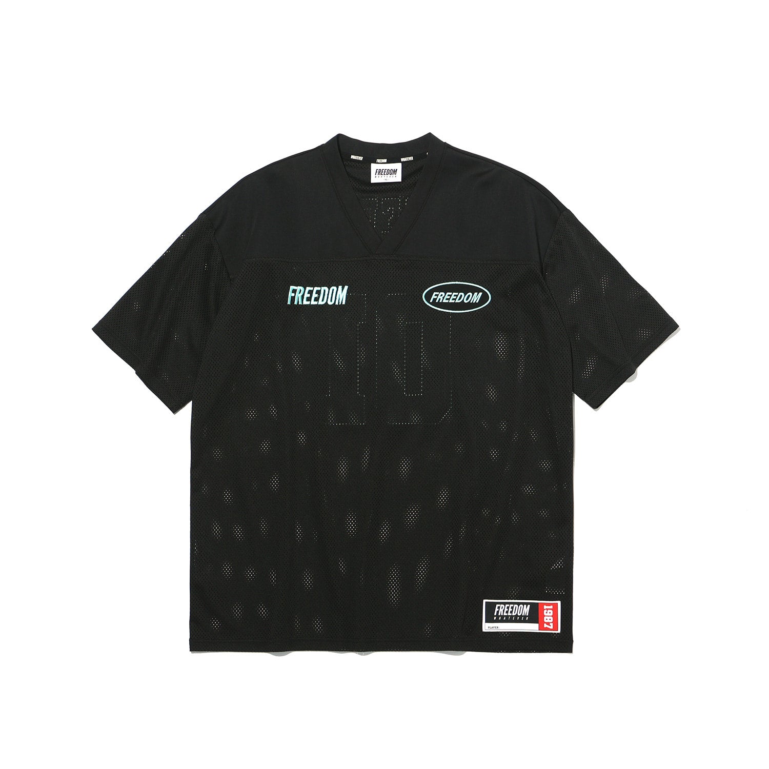 Freedom Mesh Rugby Jersey (Black/Light Teal)