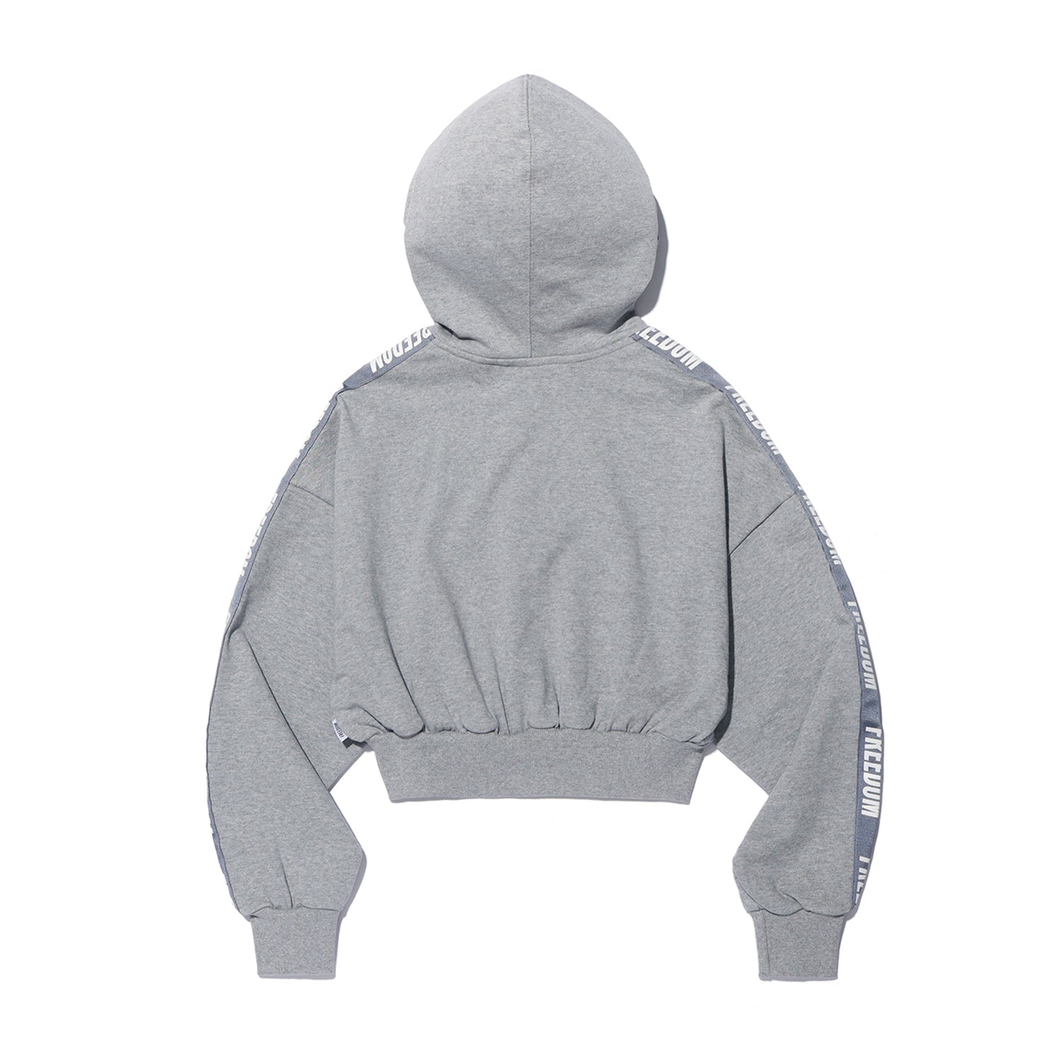 Freedom Women's Crop Lettering Hoodie Zip-up (Gray)