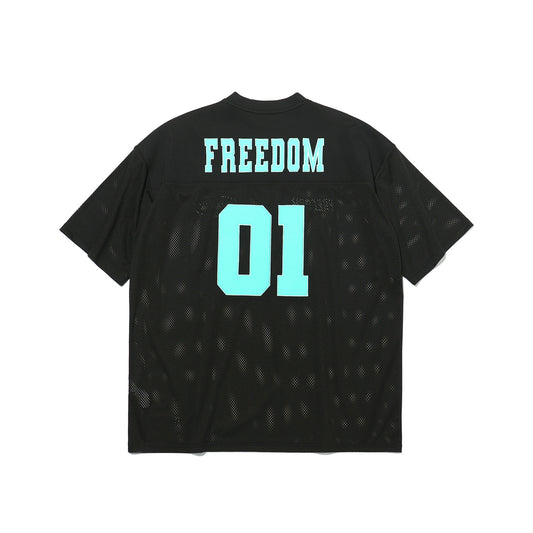 Freedom Mesh Rugby Jersey (Black/Light Teal)