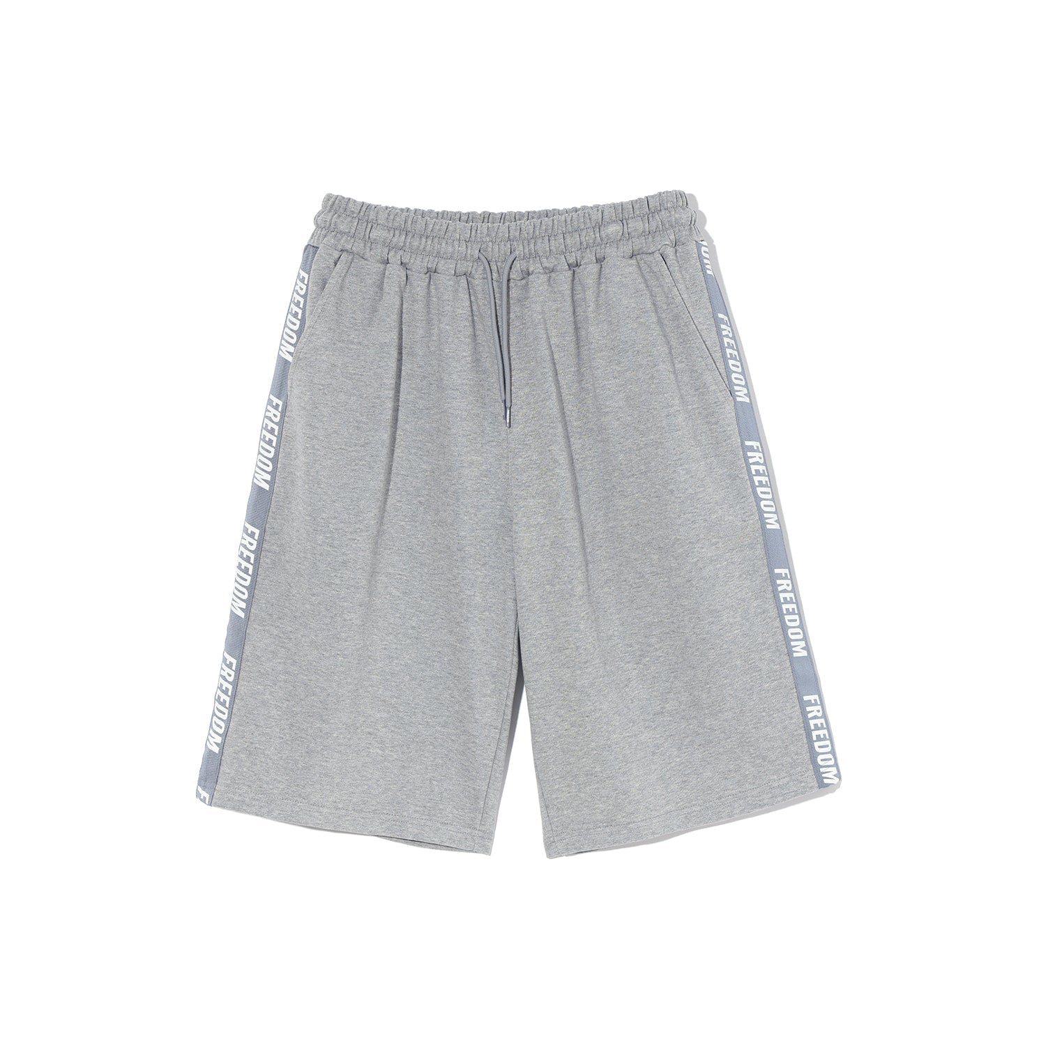 Freedom Lettering Bermuda Cotton Shorts (Grey)