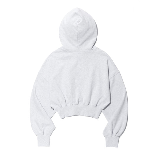 Women's Striped Small Logo Crop Hoodie (Melange)