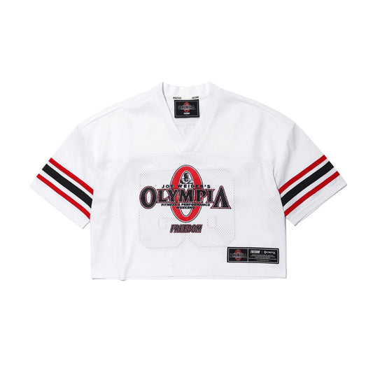 Women's Olympia Crop Rugby Jersey (White)