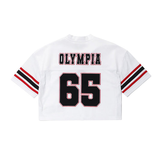 Women's Olympia Crop Rugby Jersey (White)