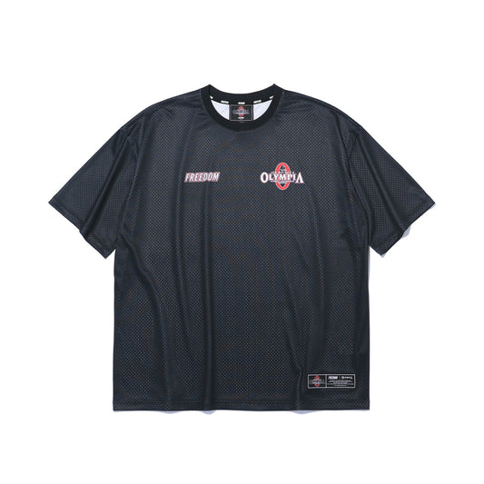 Olympia Small Logo All Mesh Short Sleeve T-Shirt (Black)