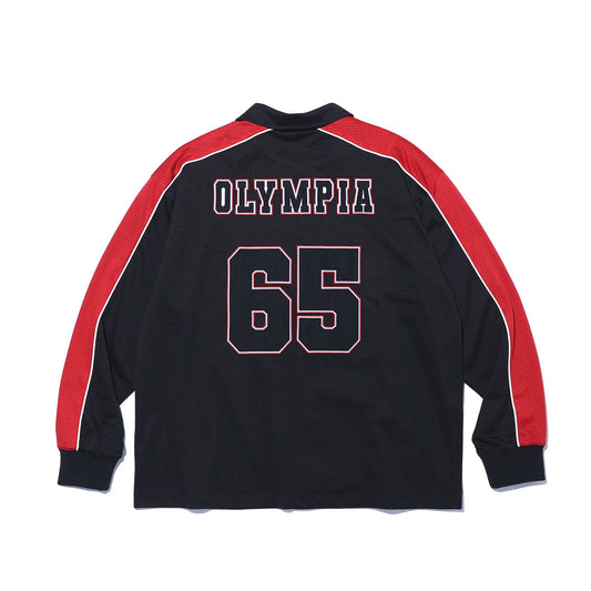 Olympia Lettering All Mesh Coach Jacket (Black)