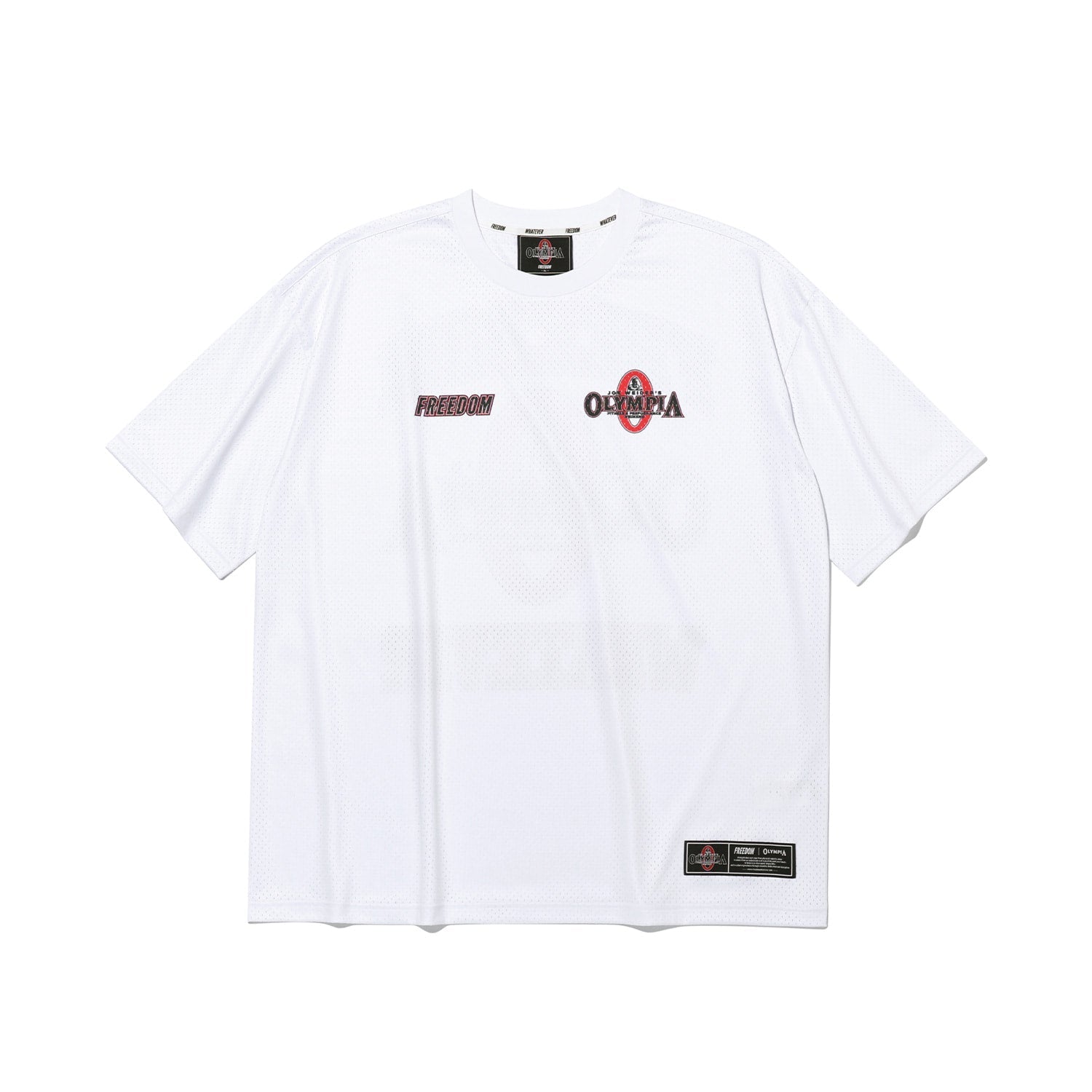 Olympia Small Logo All Mesh Short Sleeve T-Shirt (White)