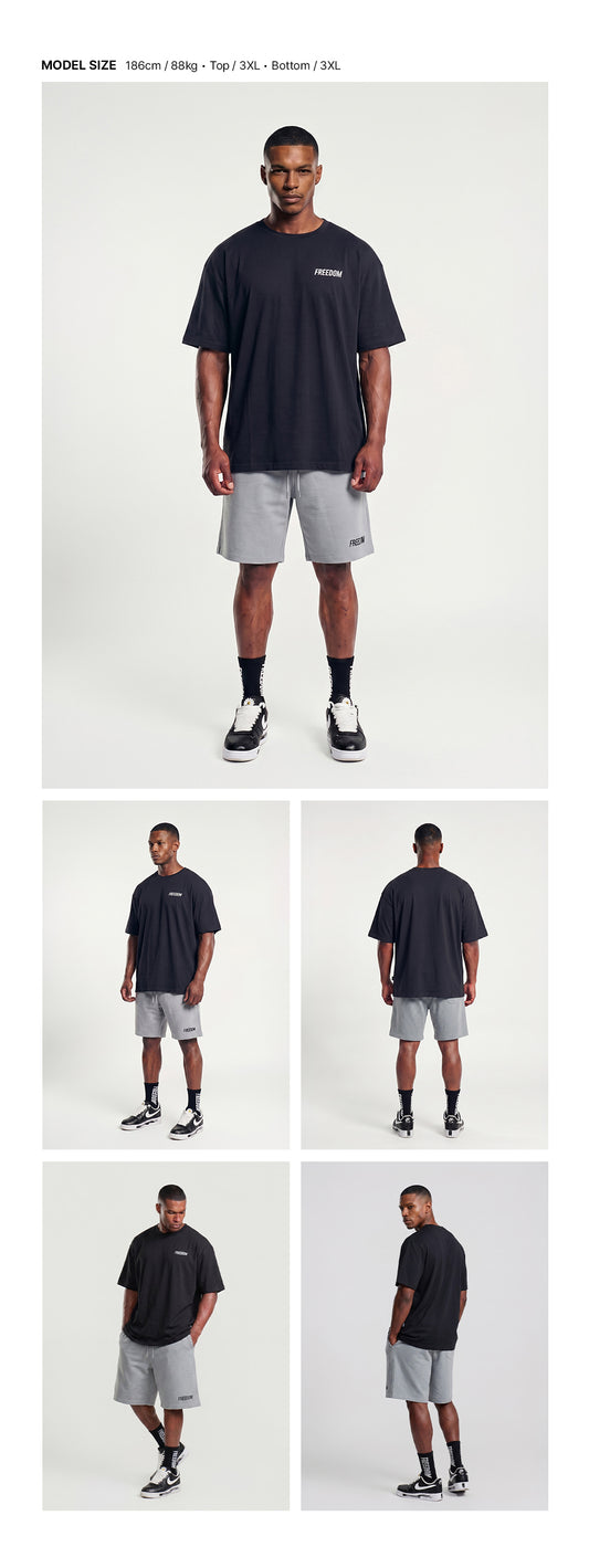 Square Mesh Semi-Overfit T-shirt (Black)