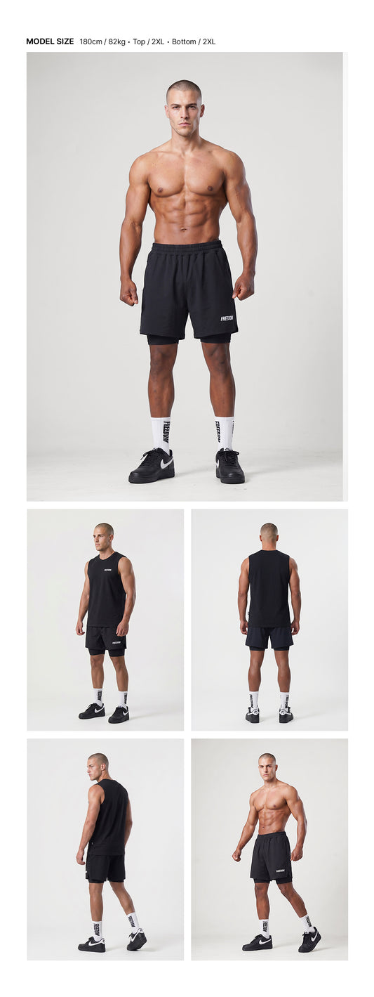 Essential Two-in-One Shorts (Black)