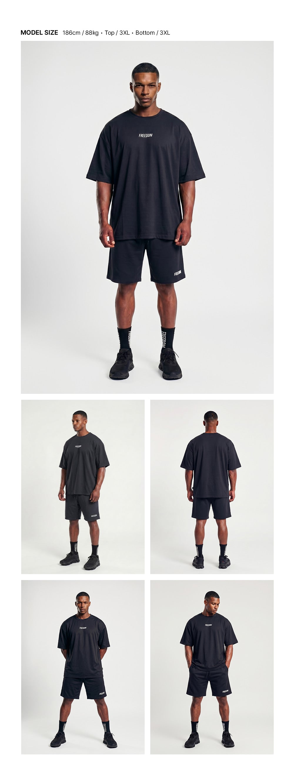 Air Mesh Oversized T-shirt (Black)