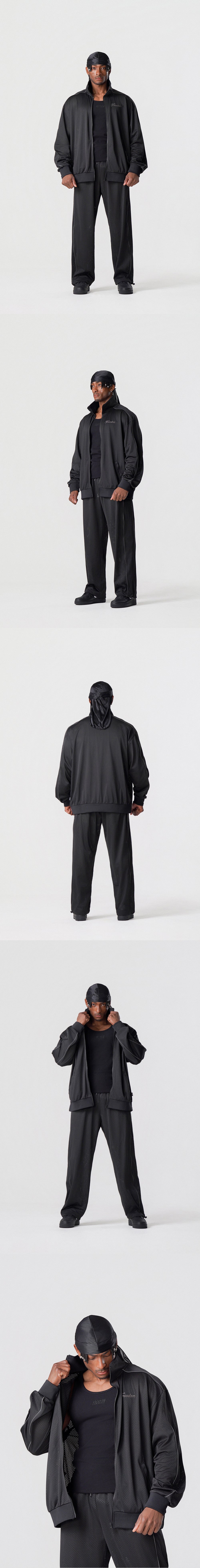 Entire Mesh Collar Jacket (Black)