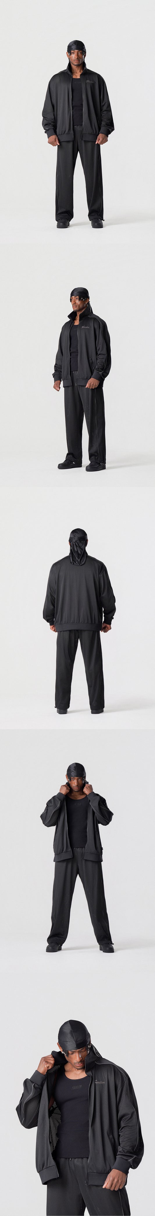 Entire Mesh Collar Jacket (Black)