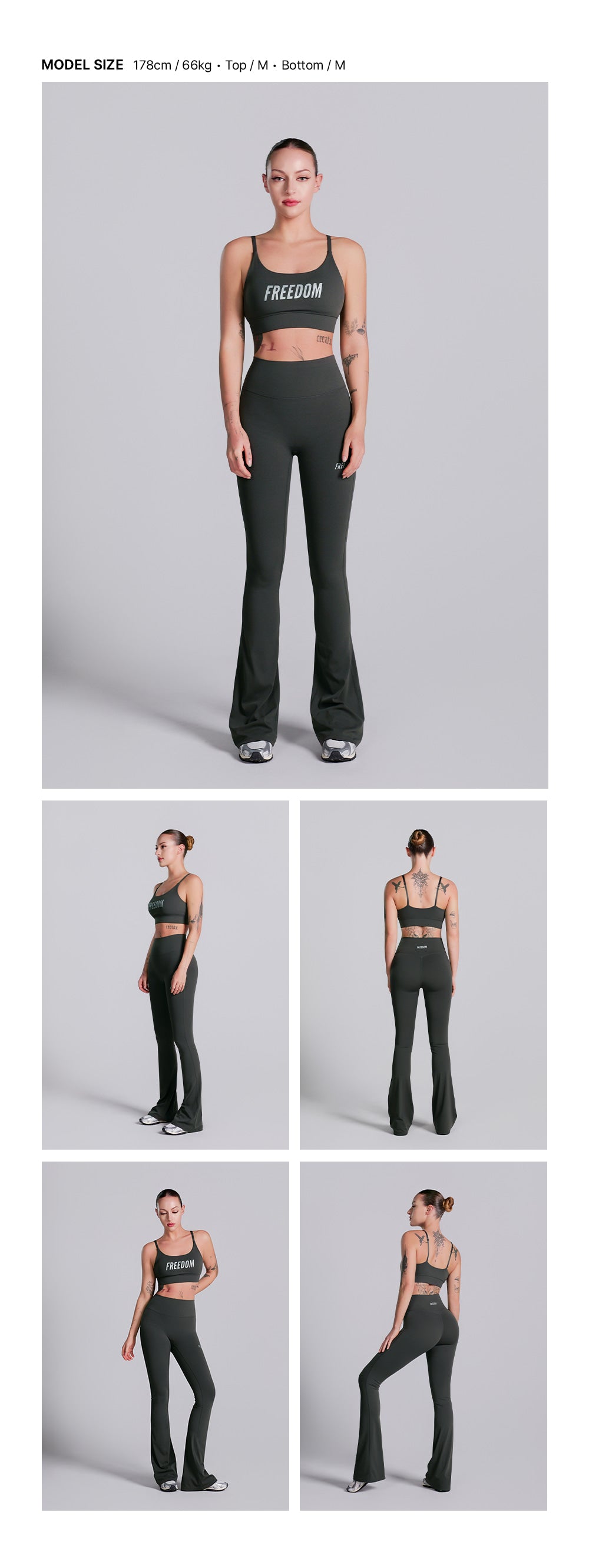 Essential Bootcut Long Leggings (Dark Gray)