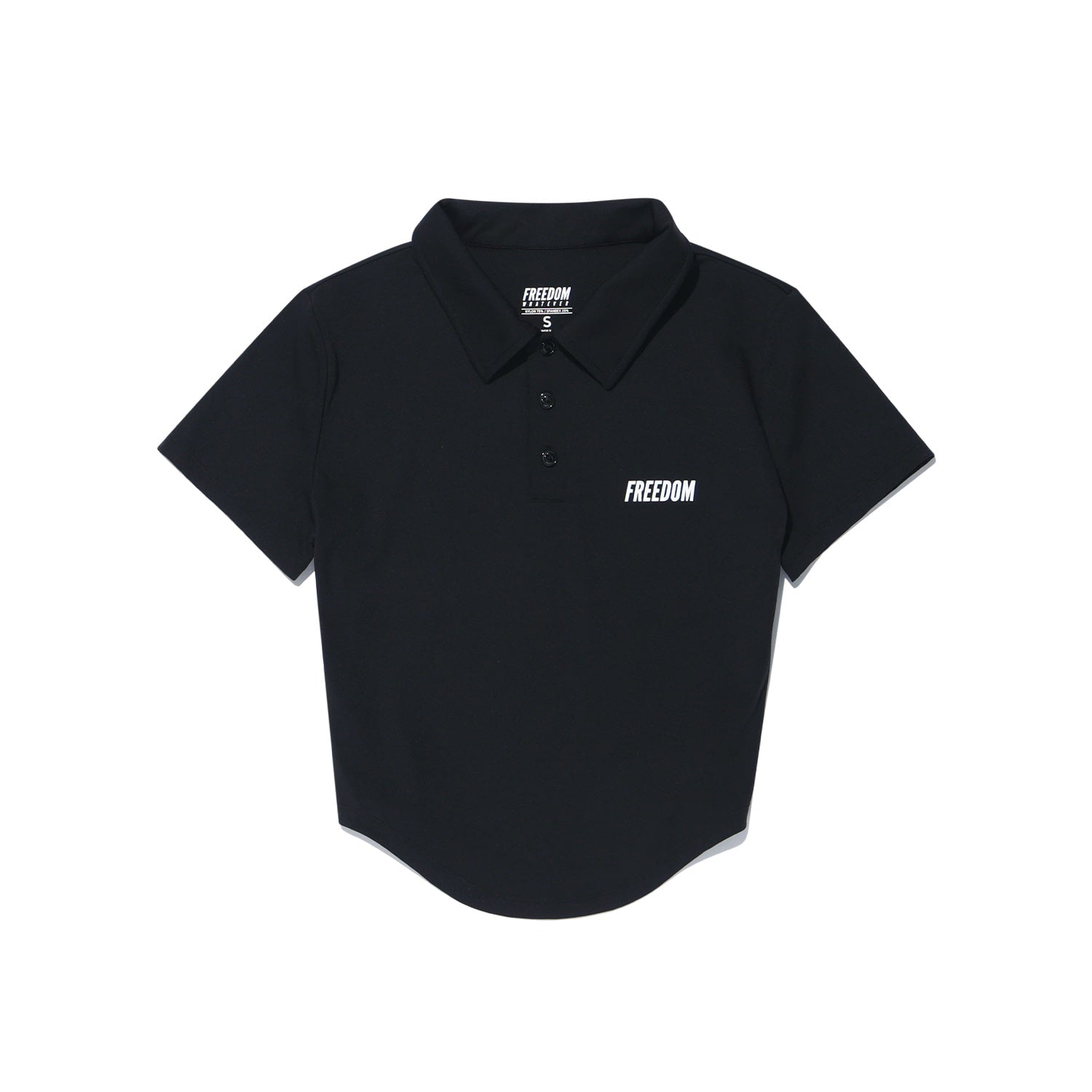 Curved Slim Collar Short Sleeve (Black)