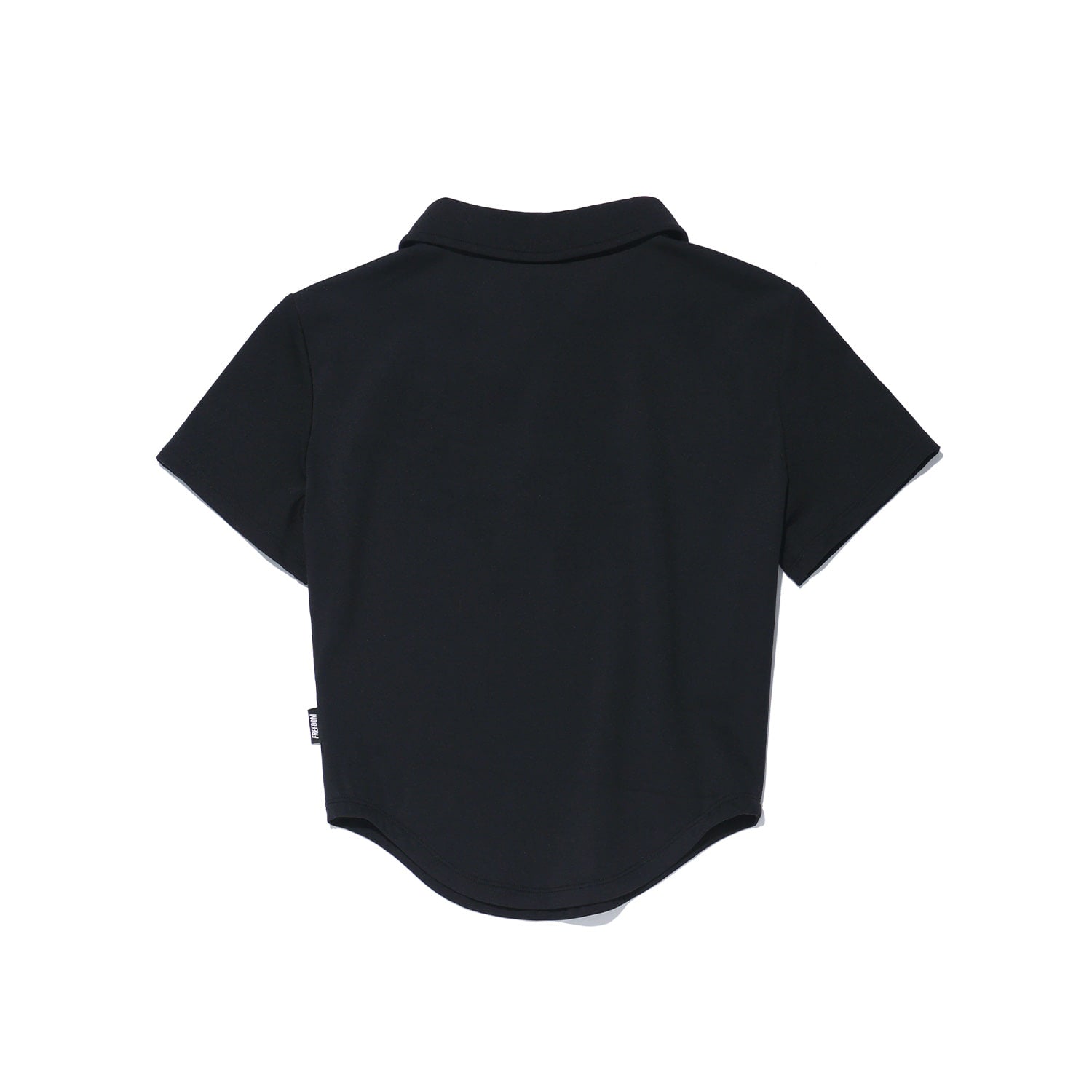 Curved Slim Collar Short Sleeve (Black)
