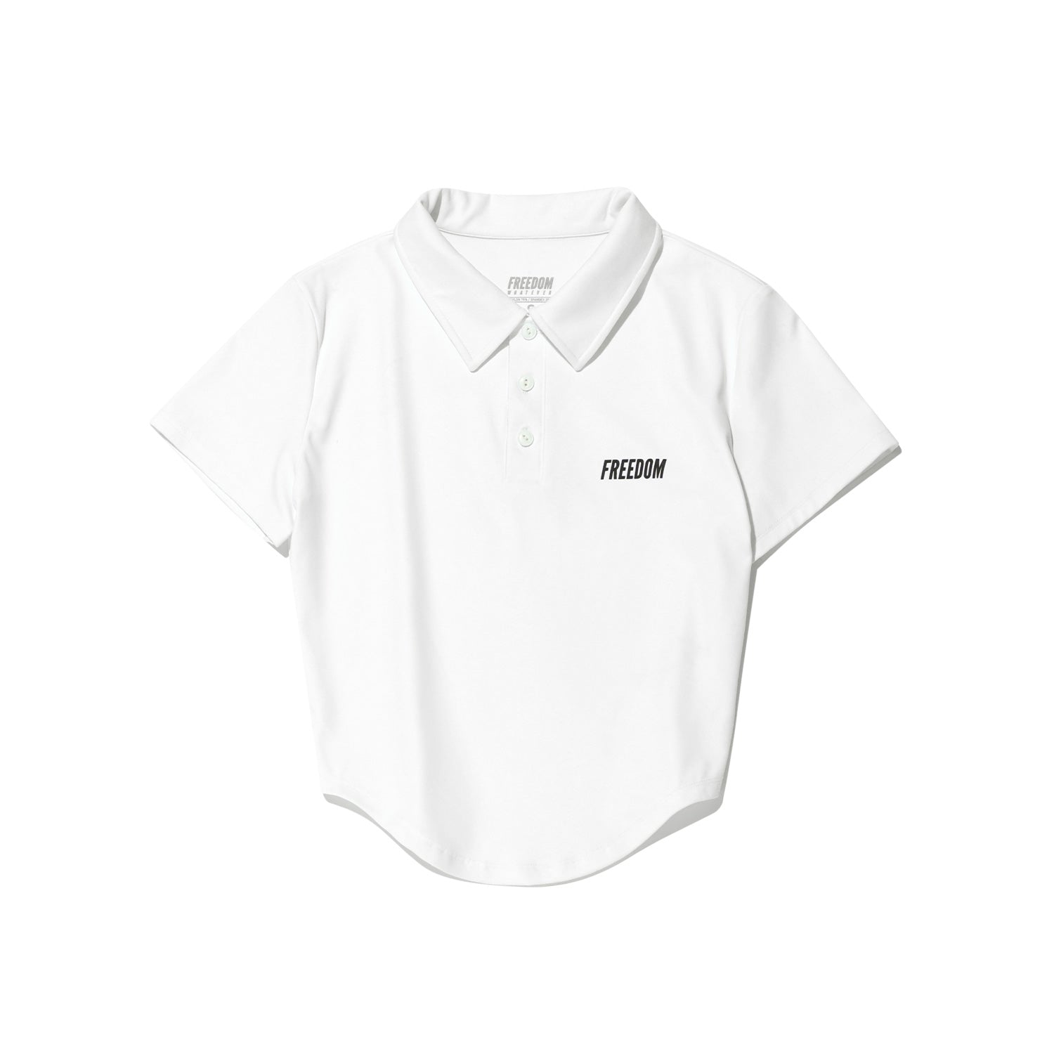 Curved Slim Collar Short Sleeve (White)