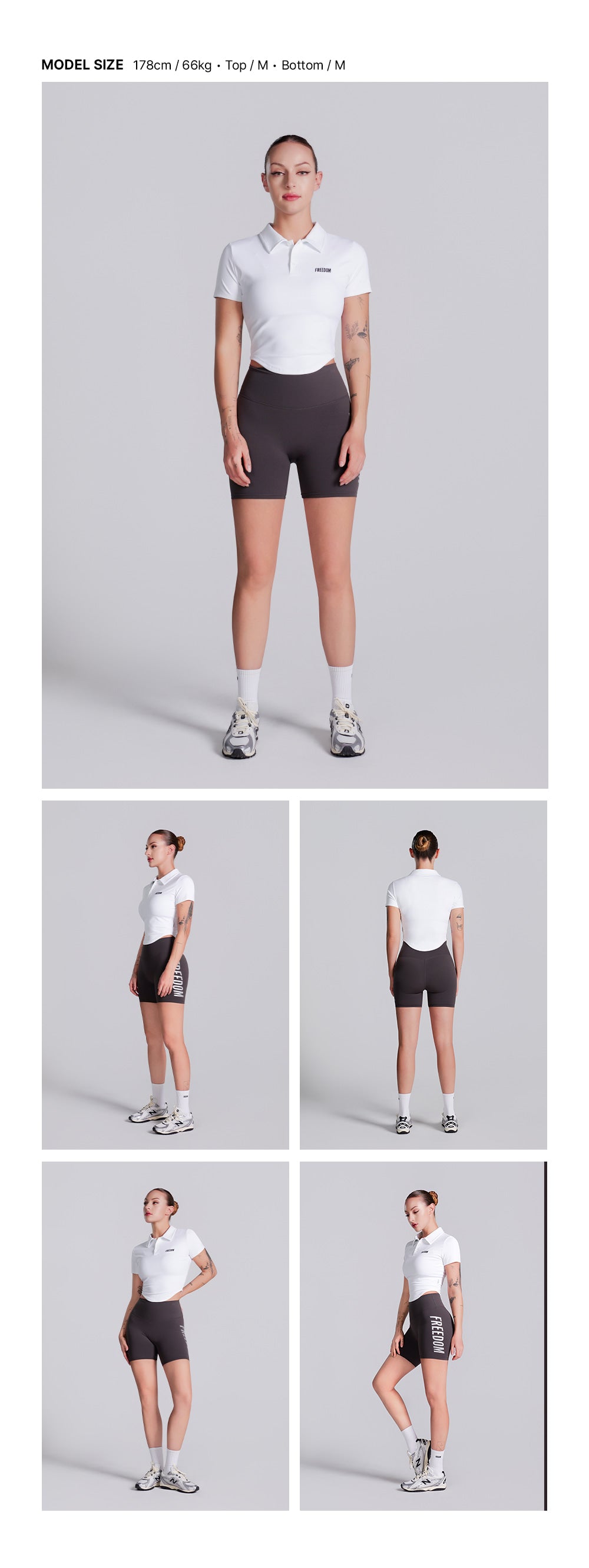 Curved Slim Collar Short Sleeve (White)