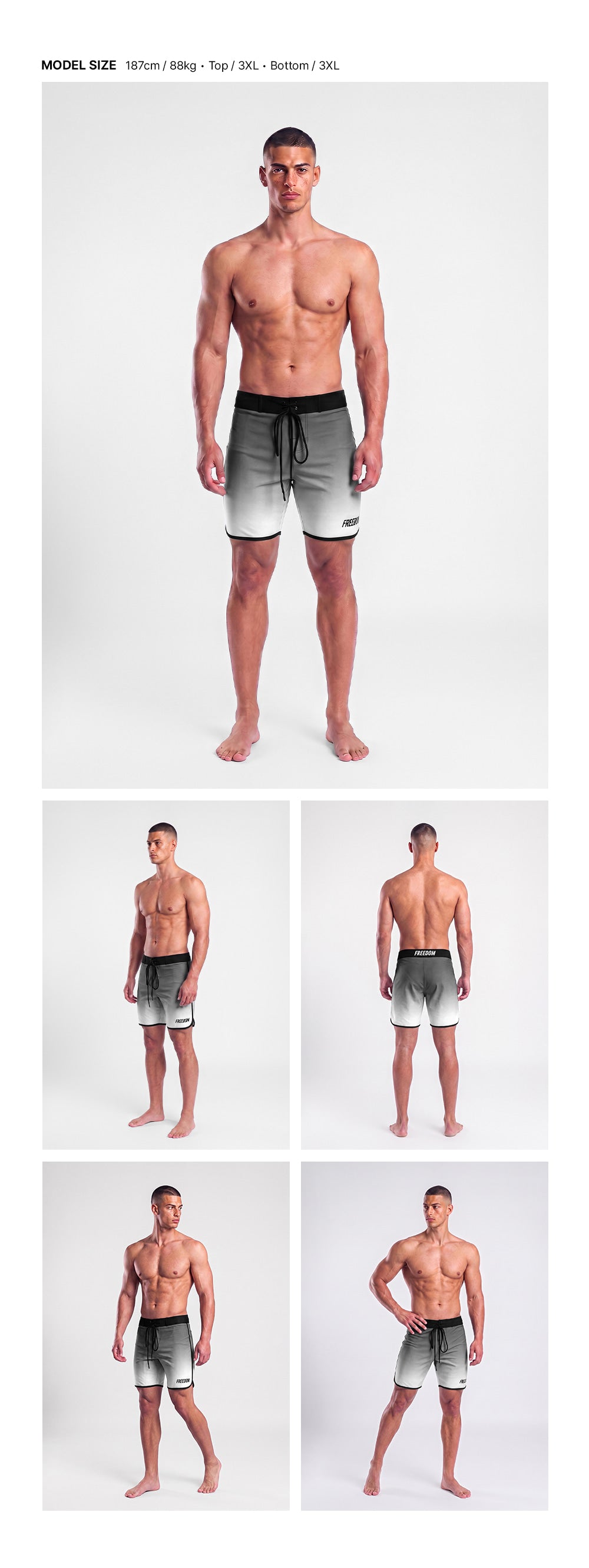 Freedom Boardshorts (Black/White)