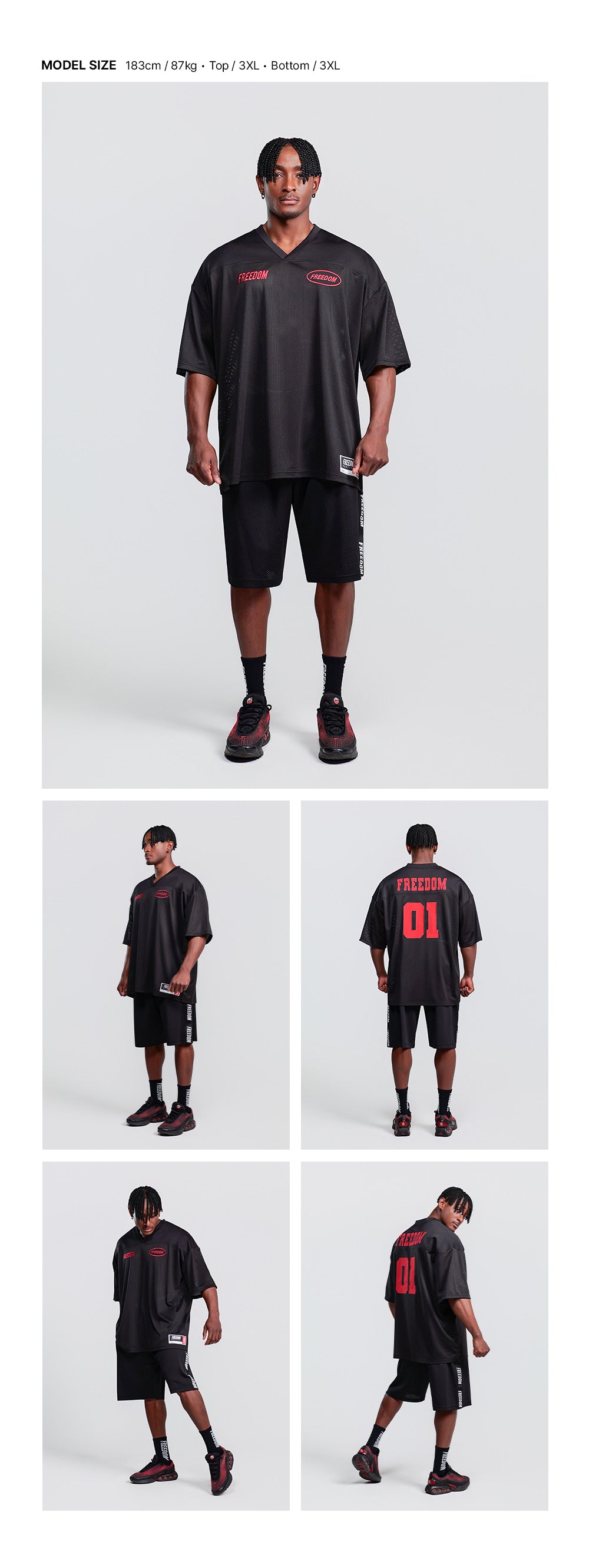 Freedom Mesh Rugby Jersey (Black/Red) – Freedom Whatever SG