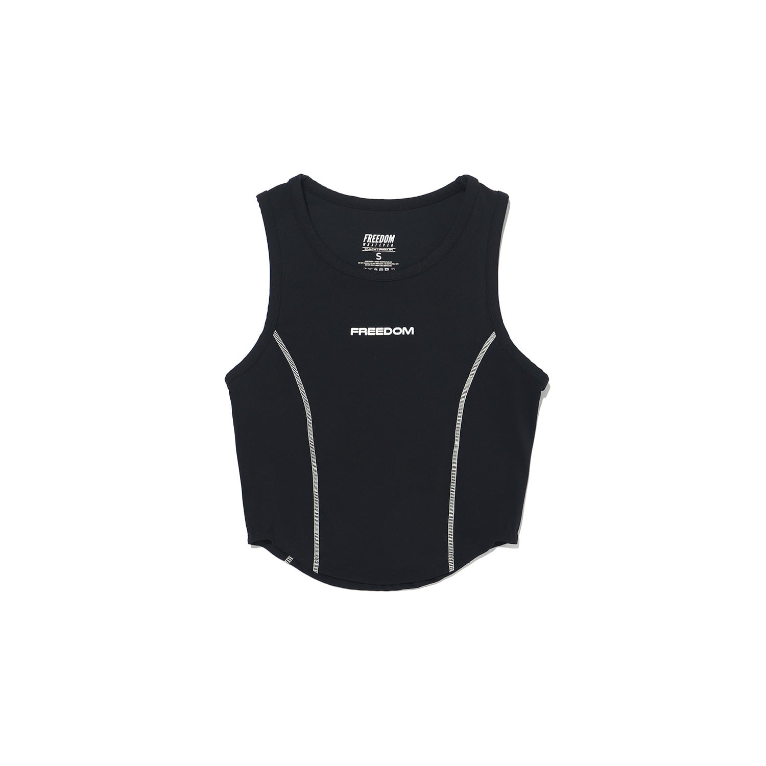 Simple Contrast Point Tank Top (Black)