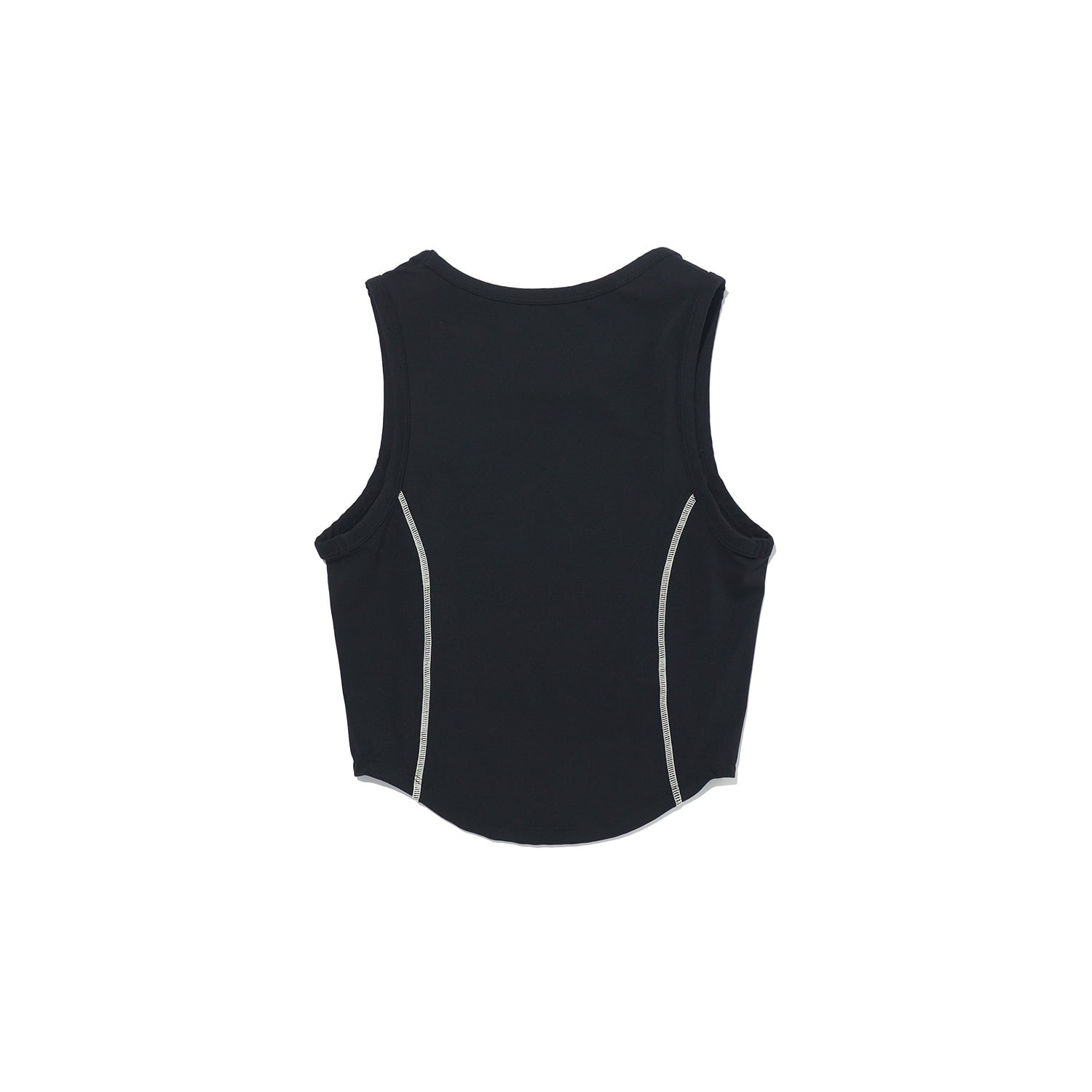 Simple Contrast Point Tank Top (Black)
