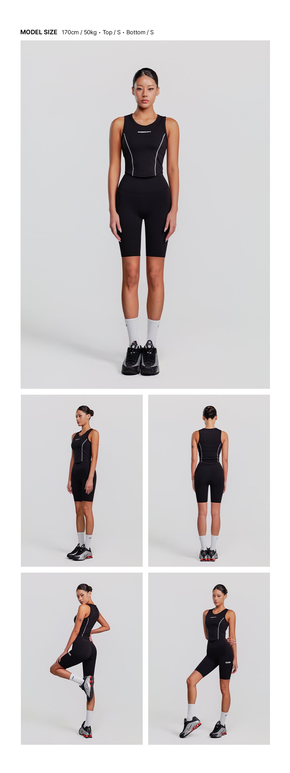 Simple Contrast Point Tank Top (Black)