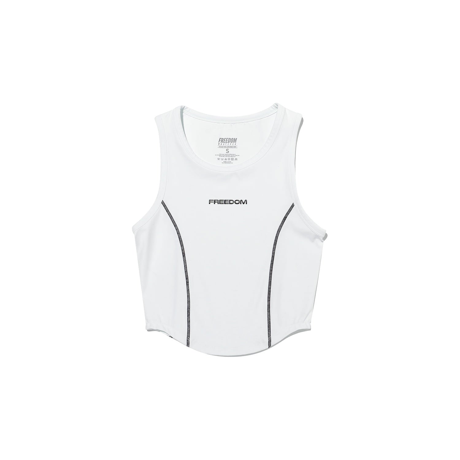 Simple Contrast Point Tank Top (White)